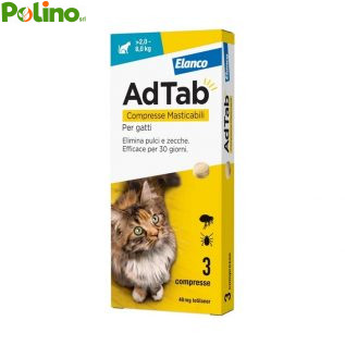 Adtab Per Gatti Da 2 A 8kg 3 Compresse Masticabili 48mg
