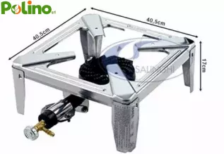 FORNELLONE A GAS DRAGO INOX CM.40X40 BRUCIATORE CATERING/TUBO GAS OMAGGIO