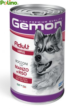 Gemon Maxi Adult Bocconi con Manzo e Riso 1.250 KG