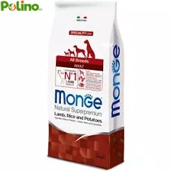 Monge Superpremium All Breeds Adult Agnello, Riso & Patate Crocchette cane  12 kg