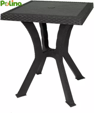 TAVOLO RATTAN CON INCROCIO FIGARO ELITE 80X80 ANTRACITE RESINA ANTIURTO TAVOLI