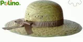 Cappello da donna in paglia naturale falda larga taglia unica made in Italy