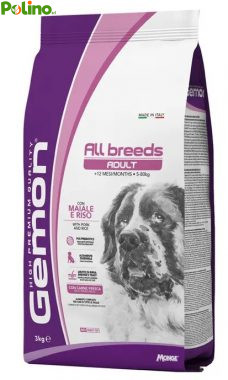 Gemon per Cani Adult All Breeds con Maiale e Riso da 3 Kg