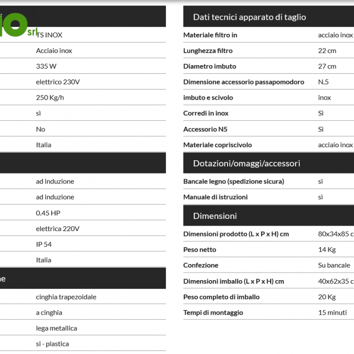 Screenshot 2025-07-31 at 18-45-16 Passapomodoro elettrico Palumbo Pavi TS INOX in Offerta AgriEuro